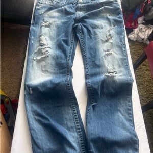 True Religion Men's Relaxed Distressed Denim Jeans